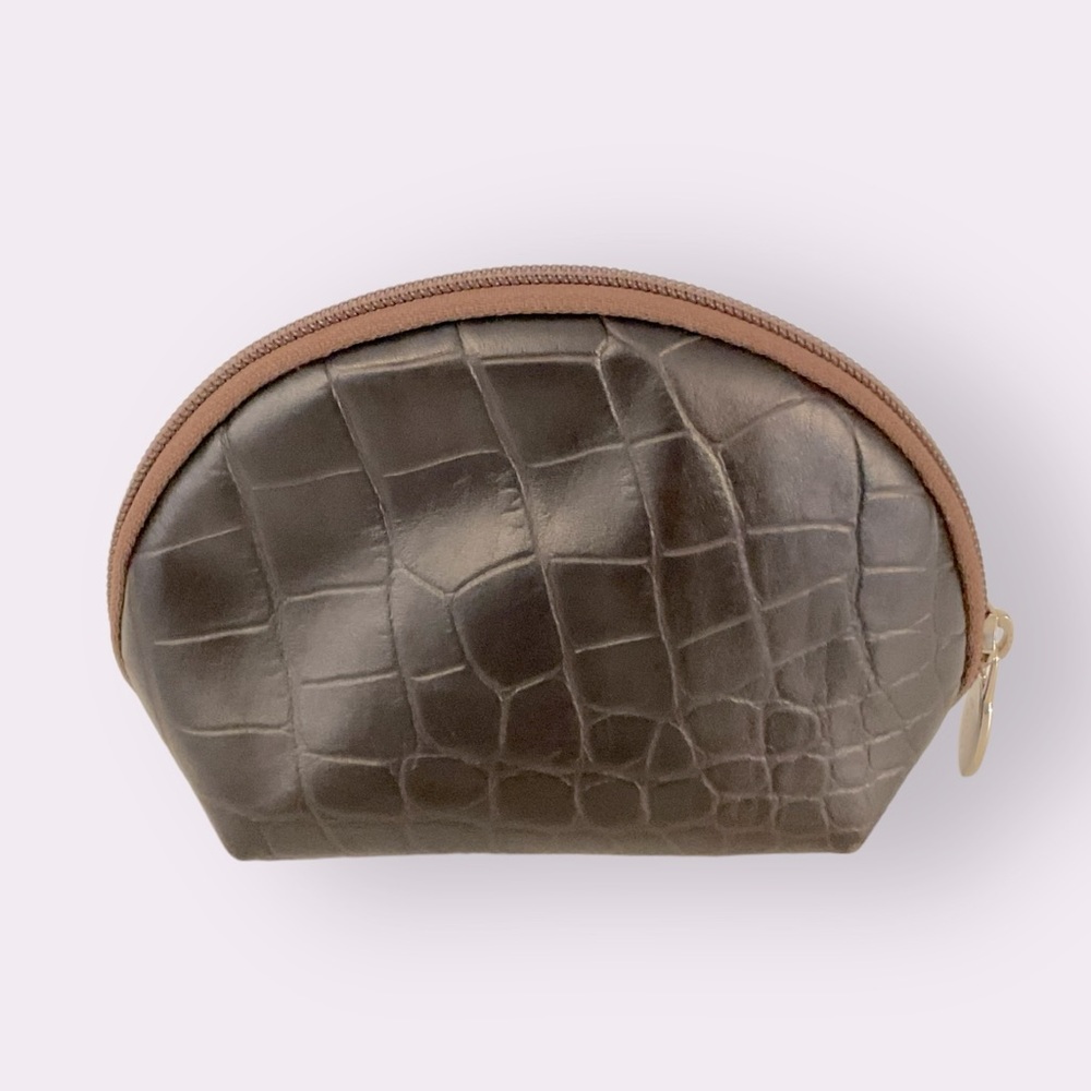 Furla Small Cosmetic Case with Faux Reptile Embossing